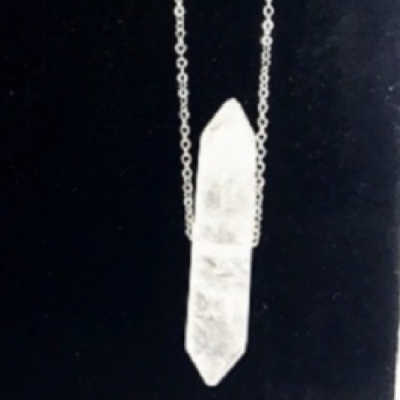 -LARGE- Raw Double Pointed Quartz Pendant - Picture 5 of 7